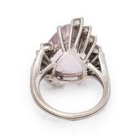 Kunzite, Diamond, and White Gold Ring