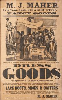 [CIVIL WAR] M.J. Maher. Is in Town Again with a New Stock Fancy Goods. Washington, IN, 1862.