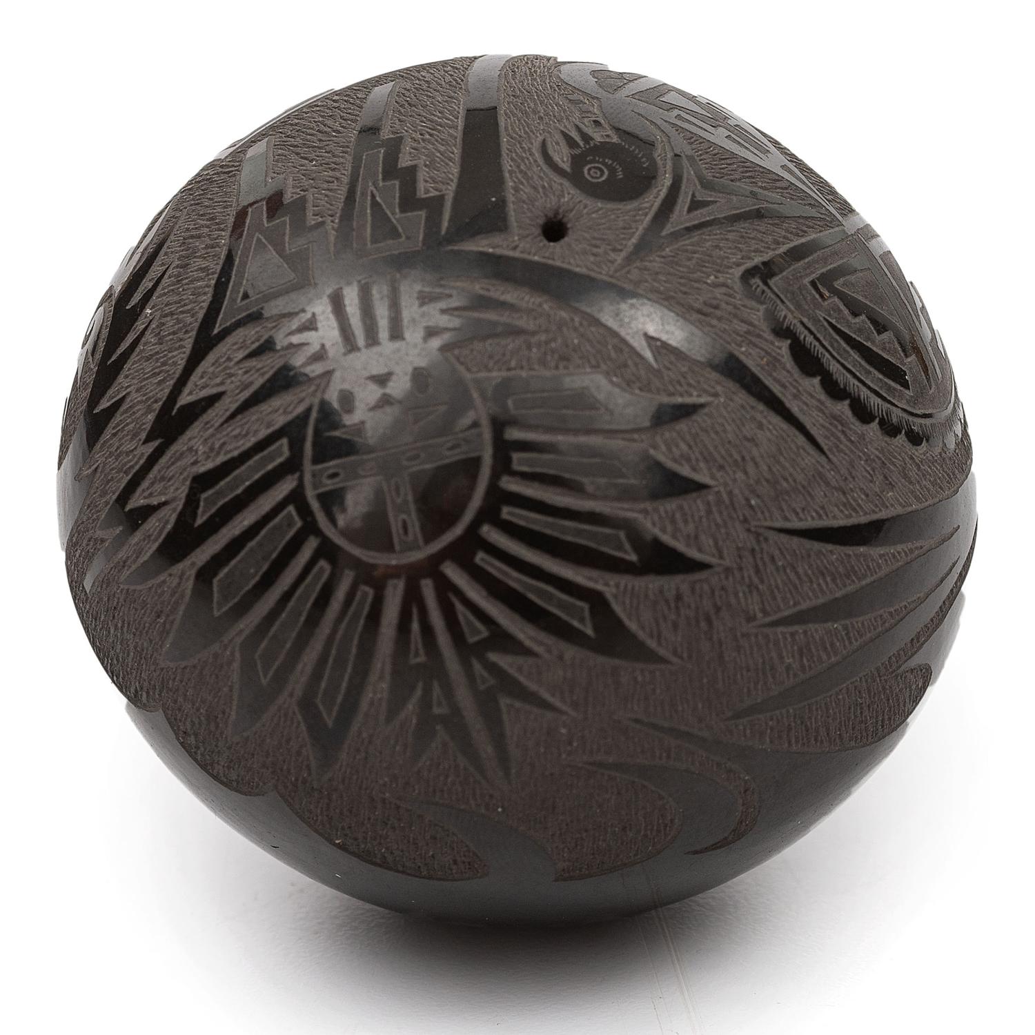 Sgraffito Blackware Seed Jar