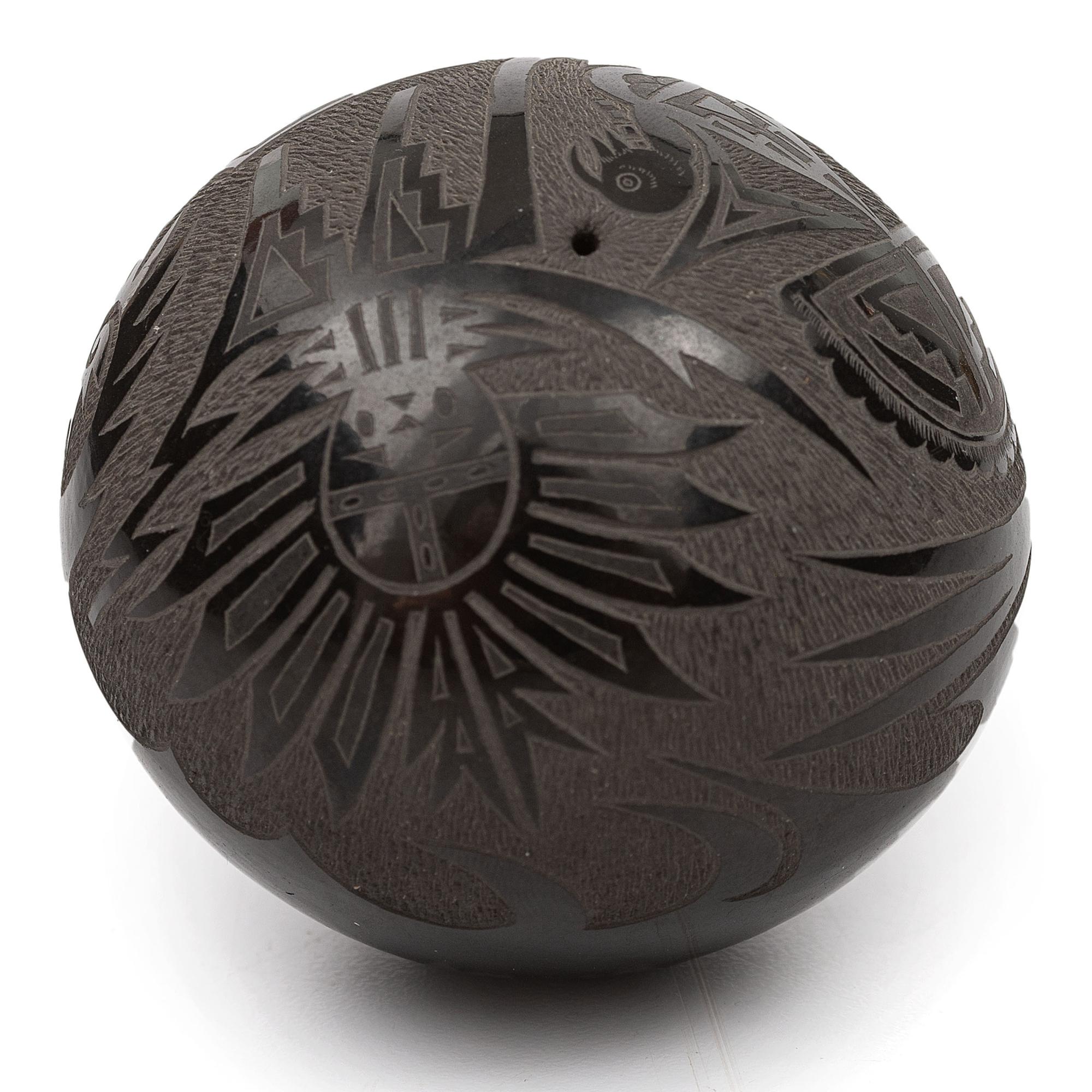 Sgraffito Blackware Seed Jar