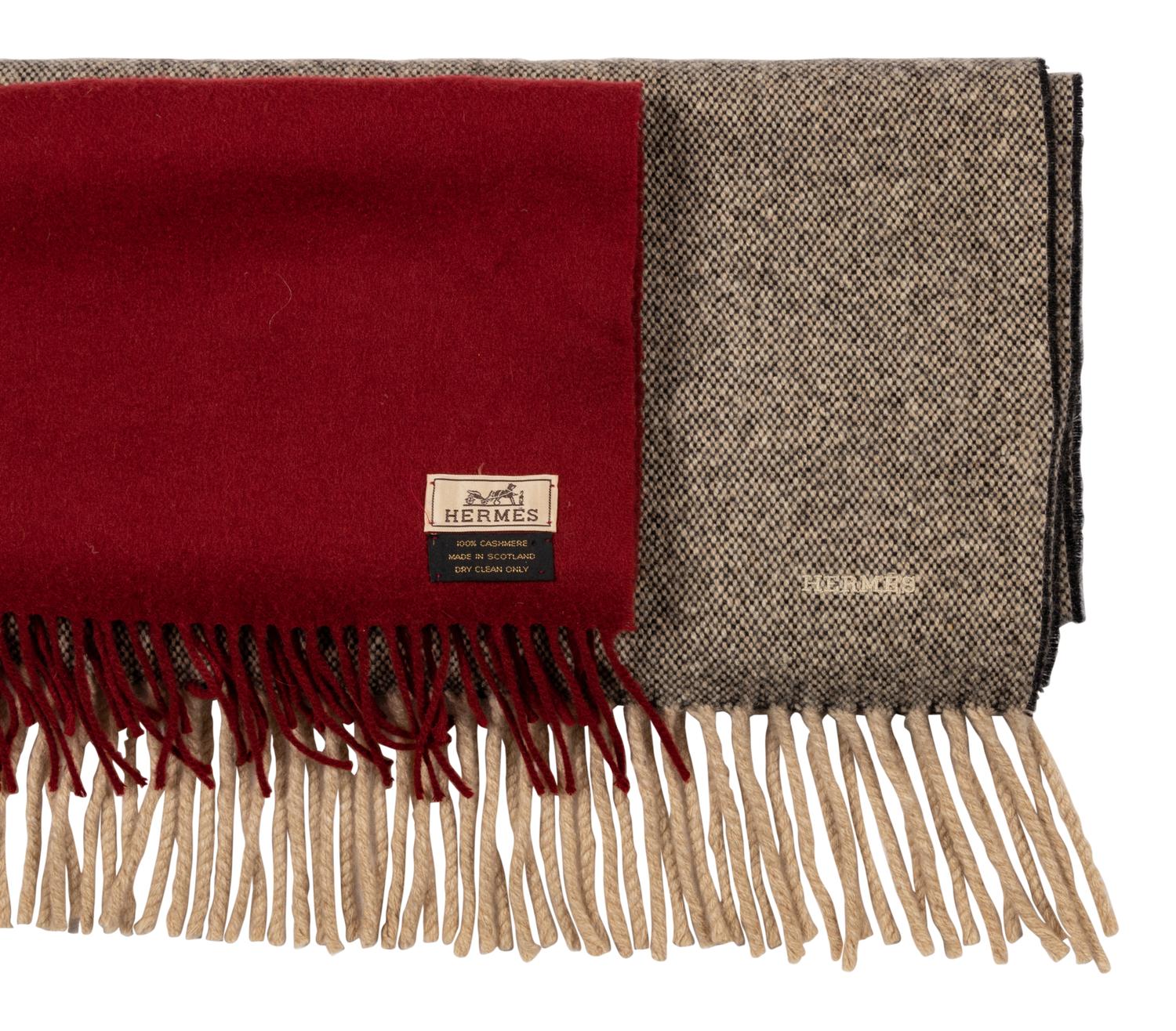 Two Hermès Cashmere Scarves