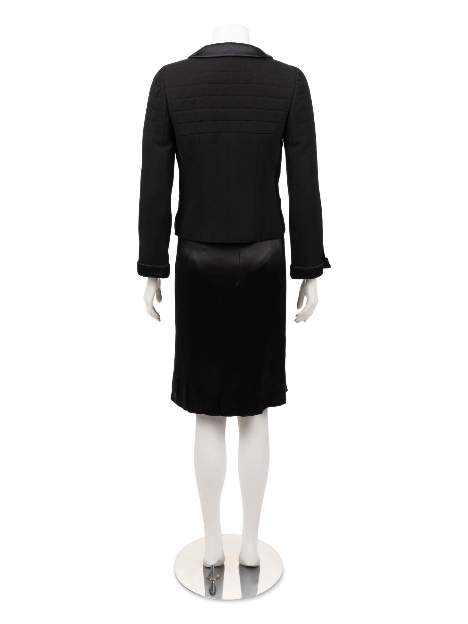 Chanel Quilted Skirt Suit Trimmed in Satin, Fall 2006