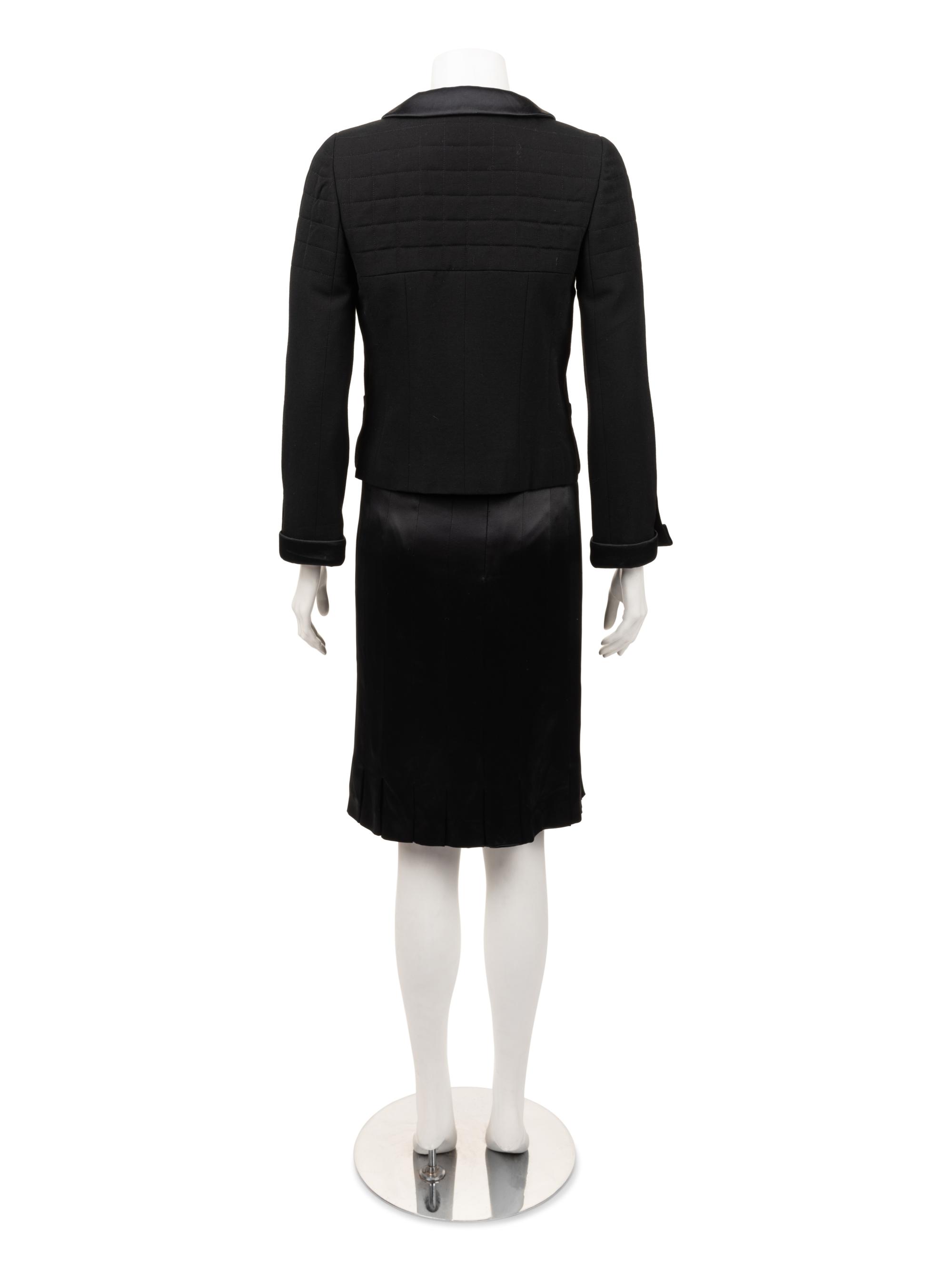 Chanel Quilted Skirt Suit Trimmed in Satin, Fall 2006