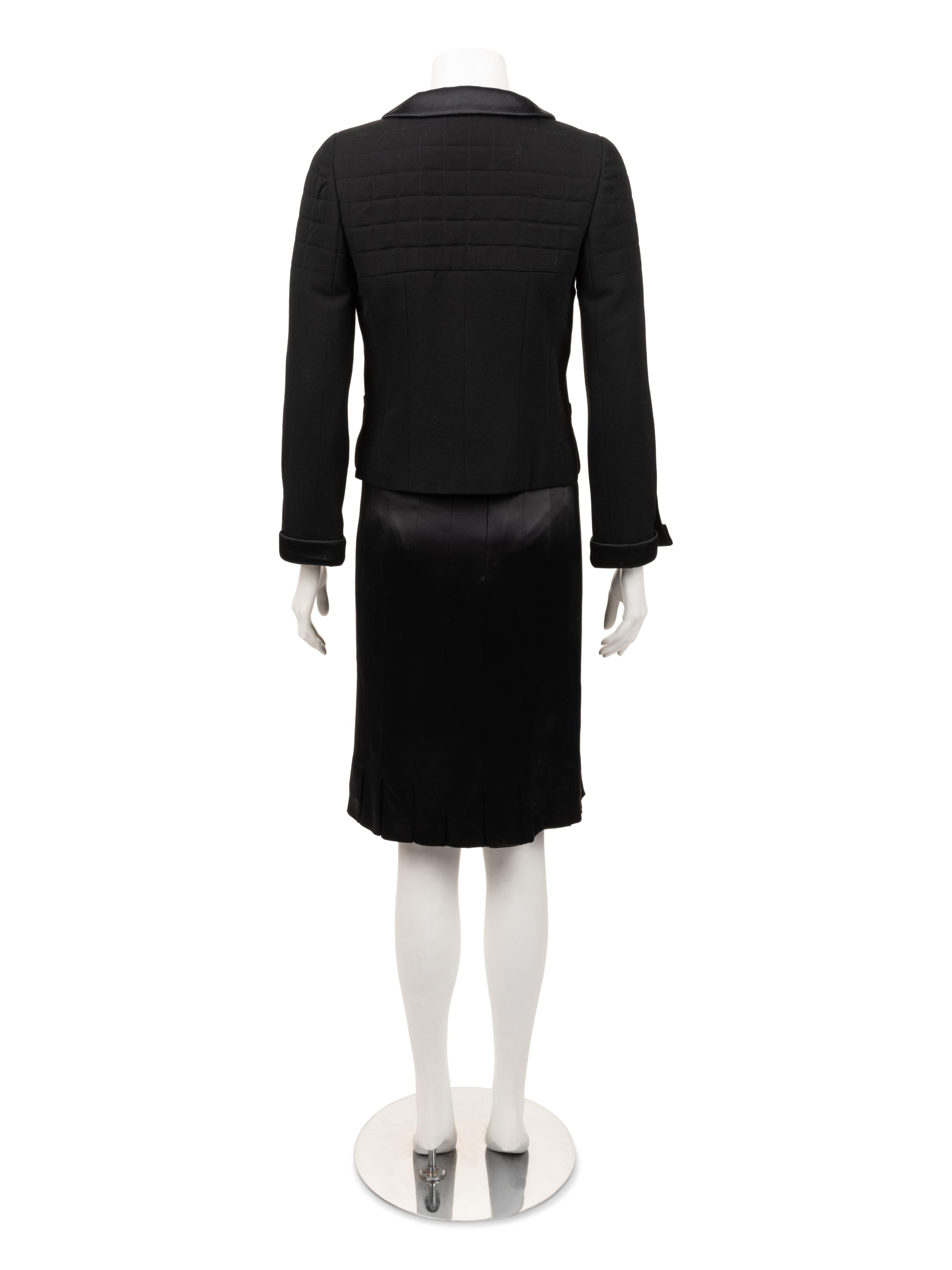 Chanel Quilted Skirt Suit Trimmed in Satin, Fall 2006
