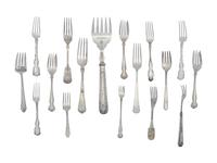 A Collection of American Silver Forks