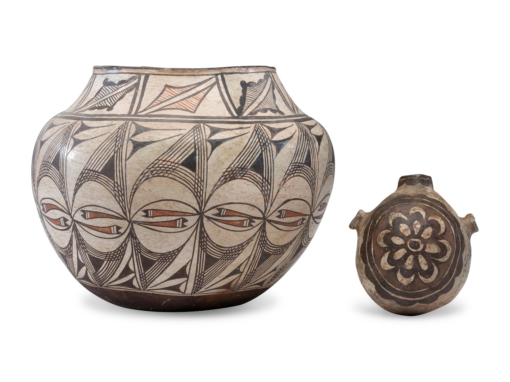 Zuni Pottery Jar and Canteen