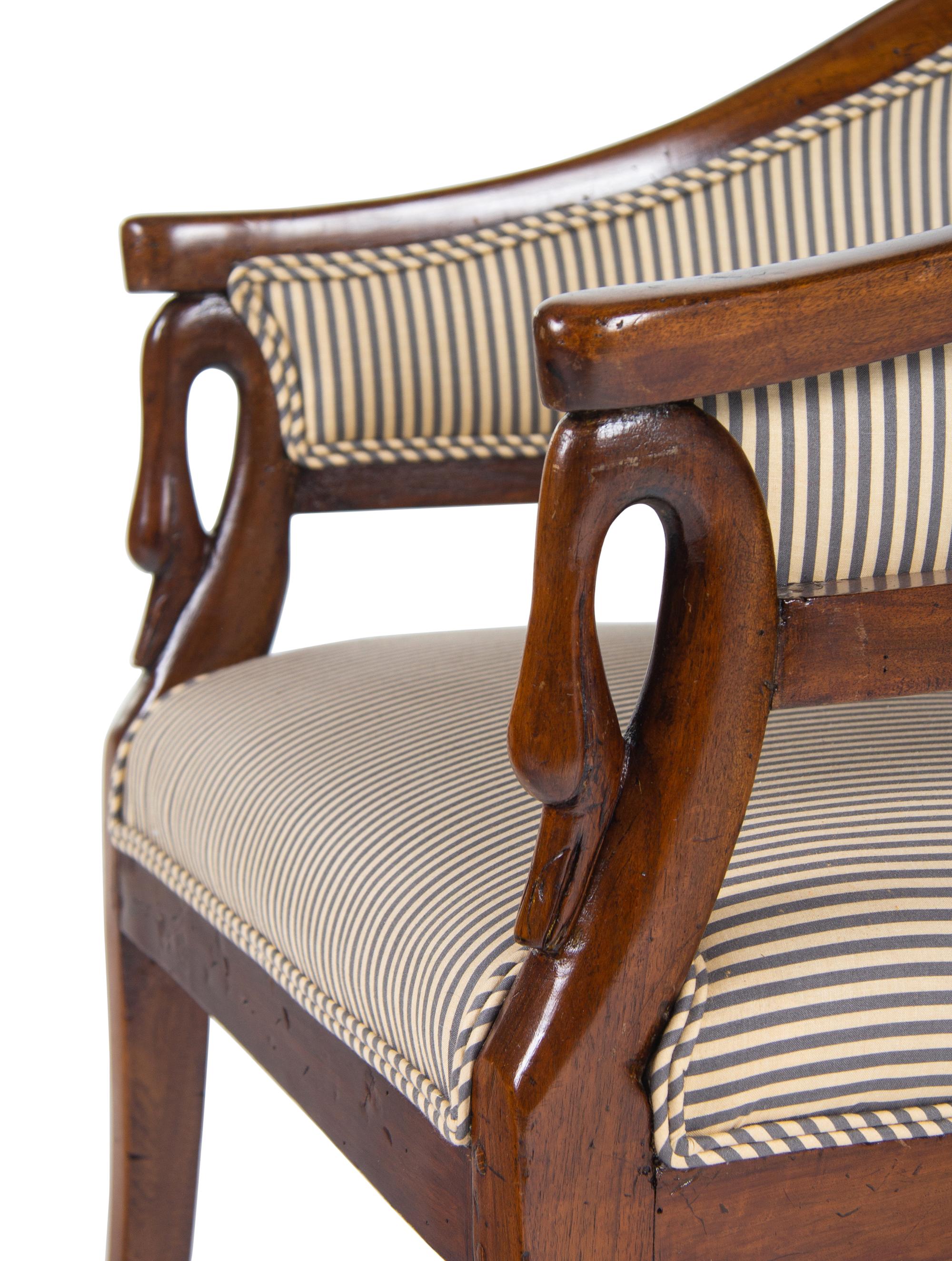 An Italian Empire Cherrywood Armchair