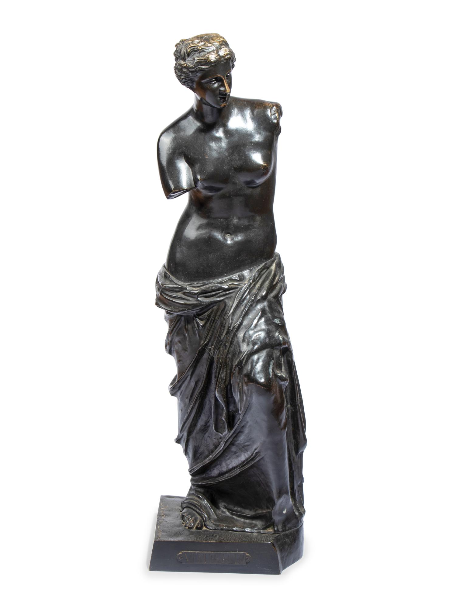 A Large Patinated Bronze Figure of Venus de Milo