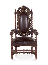 A Renaissance Revival Oak Chair