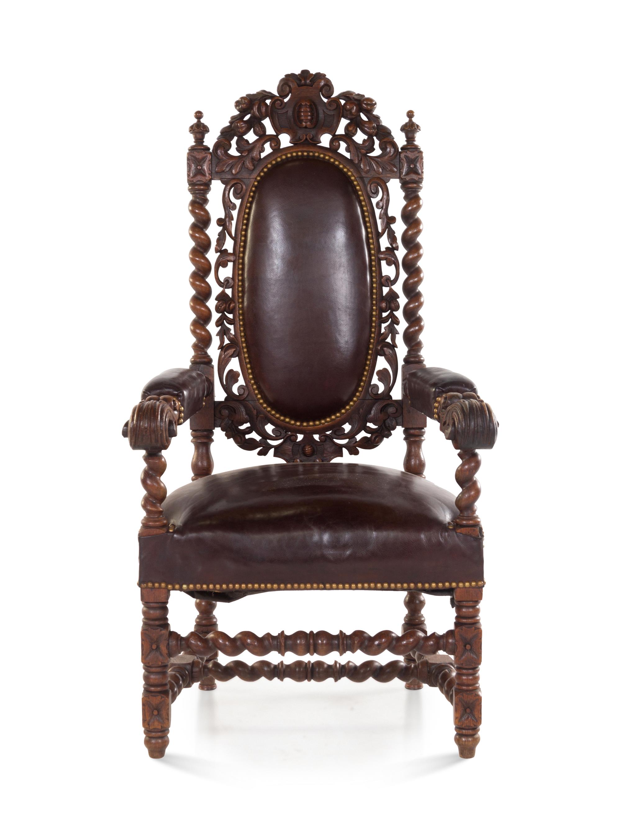 A Renaissance Revival Oak Chair