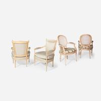 Contemporary Two Pairs of Louis XVI Style Fauteuils