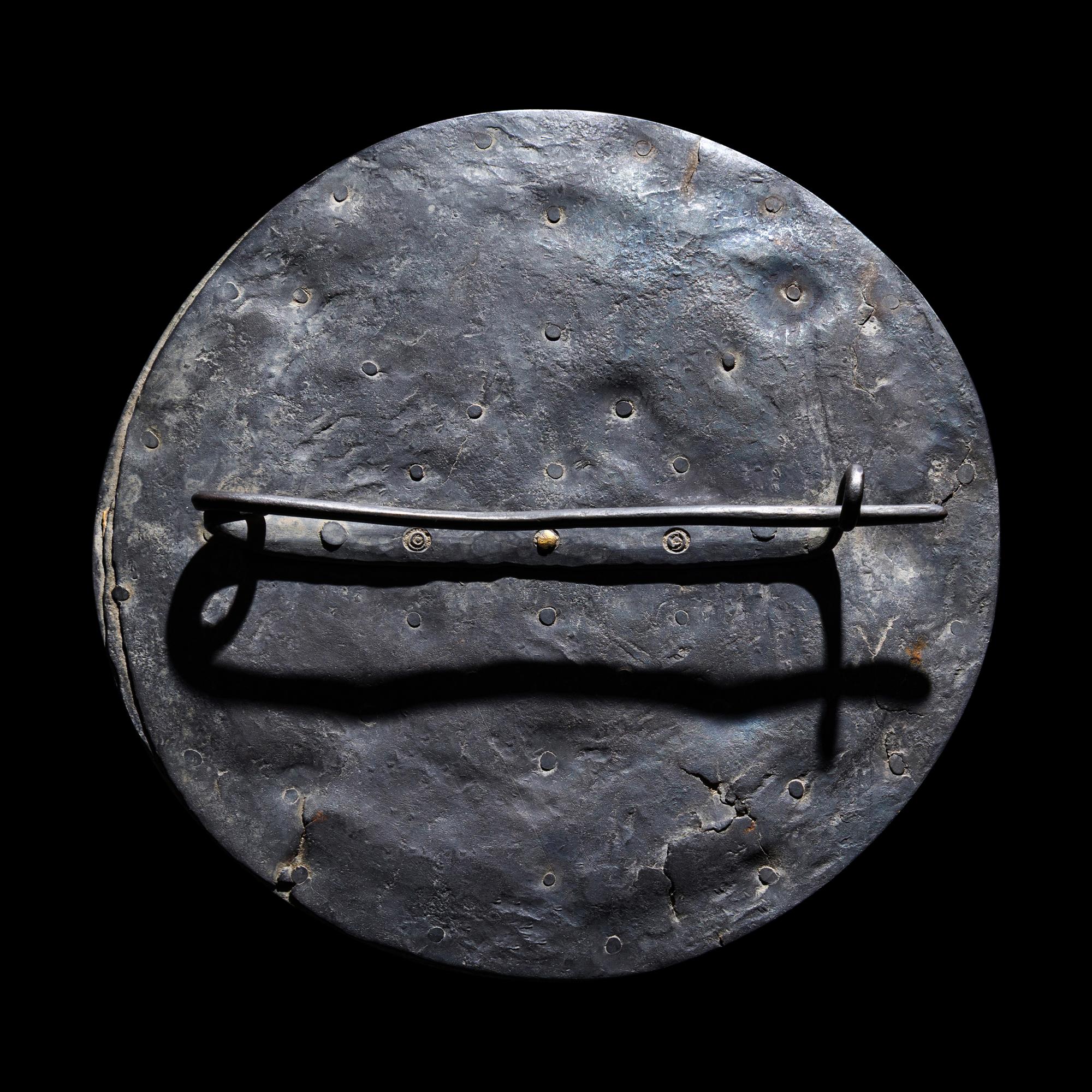 A Viking or Anglo-Saxon Silver and Gold Disk Brooch