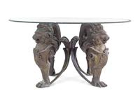 A Neoclassical Style Cast Metal Table Base with Lion Supports