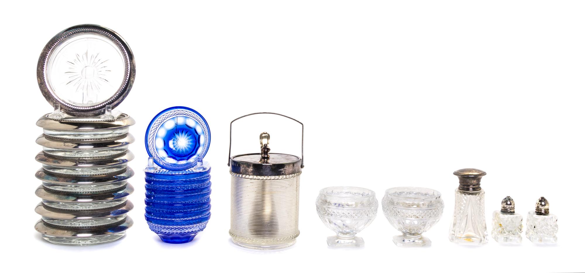A Collection of Cut Glass Articles Diameter of widest 3 1/2 inches.