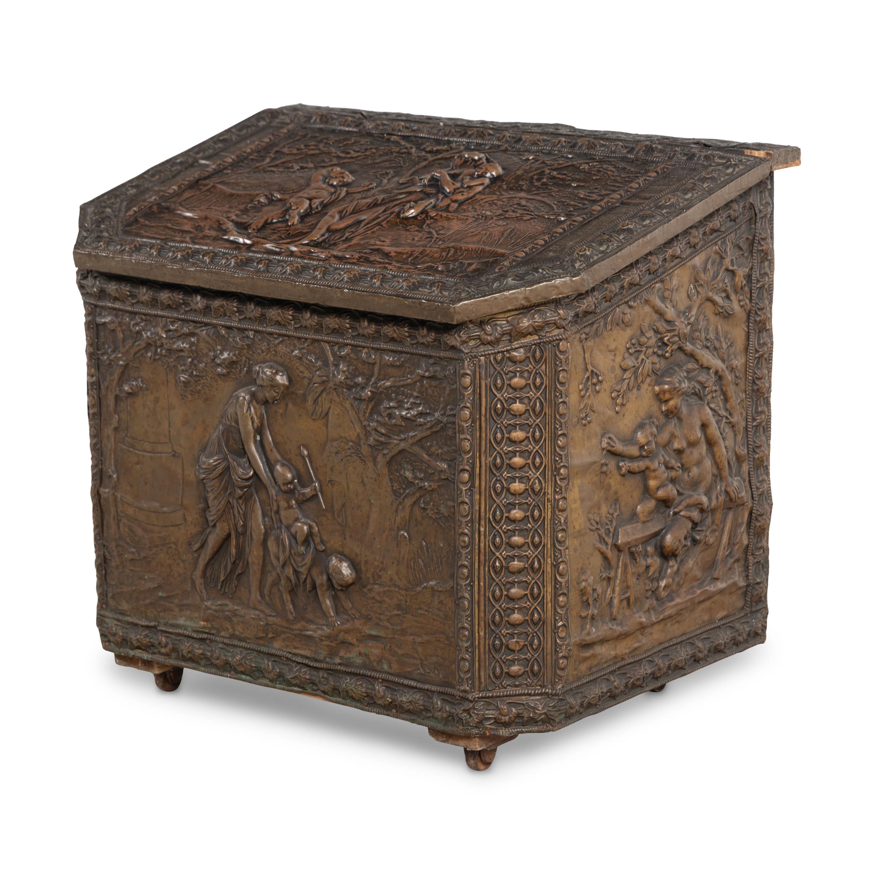 A Victorian Brass Coal Hod
