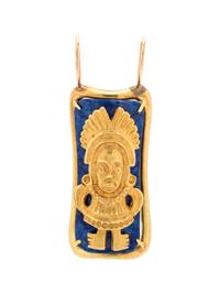 YELLOW GOLD AND LAPIS LAZULI SLIDE PENDANT