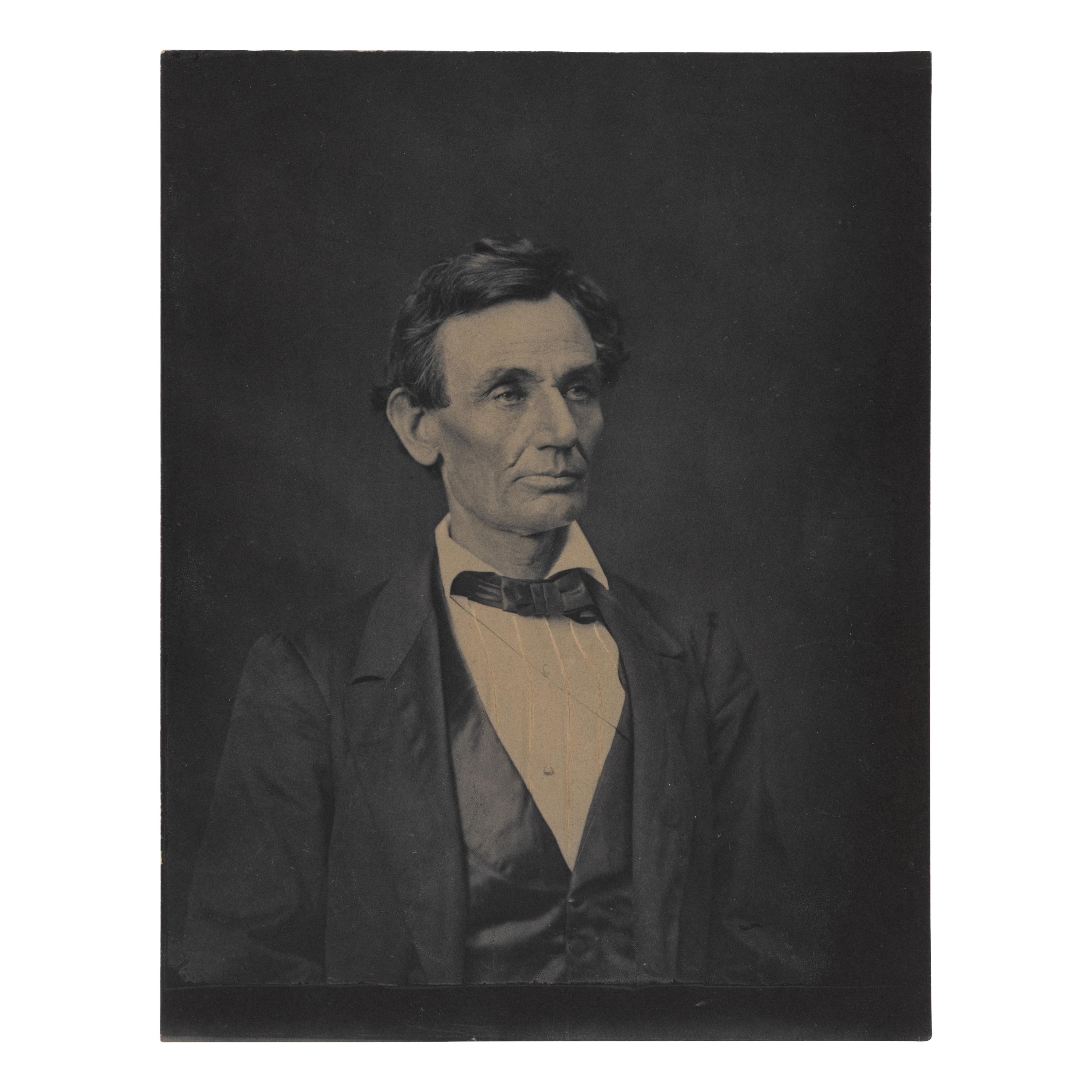 [Lincoln, Abraham (1809-1865)]. Hesler, Alexander (1823-1895), photographer. Platinum photograph printed by George B. Ayers, ca 1890-1900.