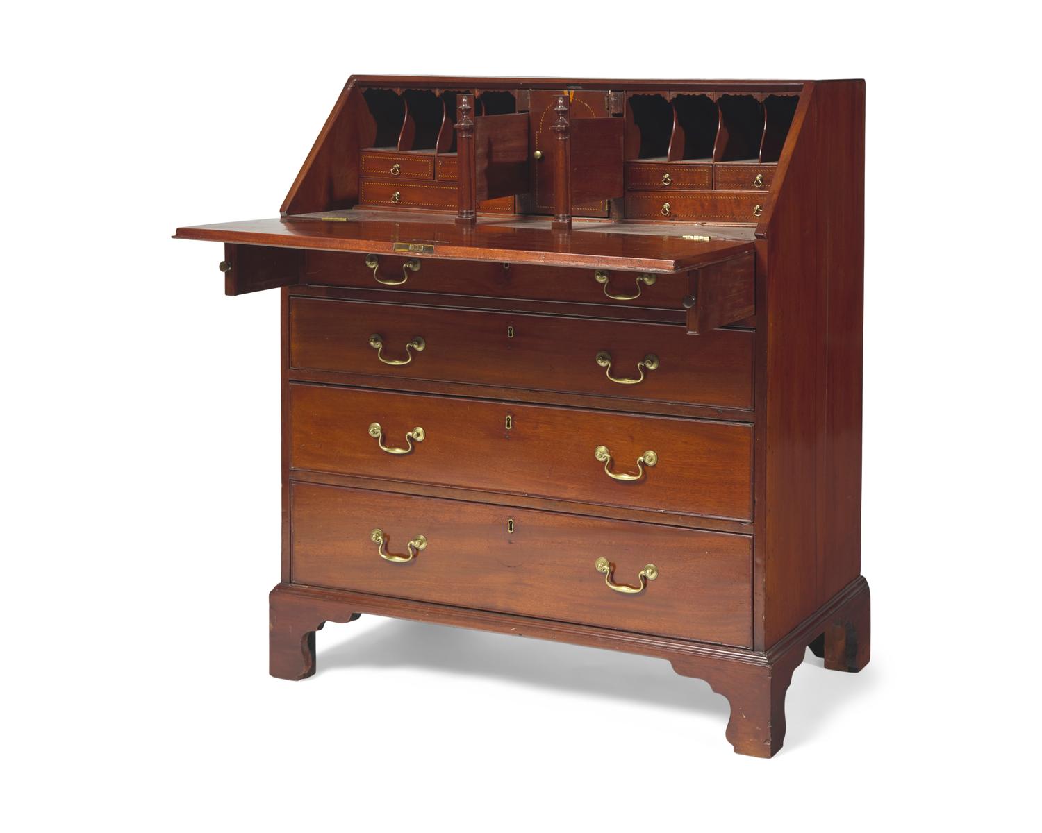 A Chippendale Cherry Slant-Front Desk