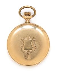 A Gold Filled Jump Hour Retrograde Open Face Pocket Watch, Modernista, 56.50 dwts.