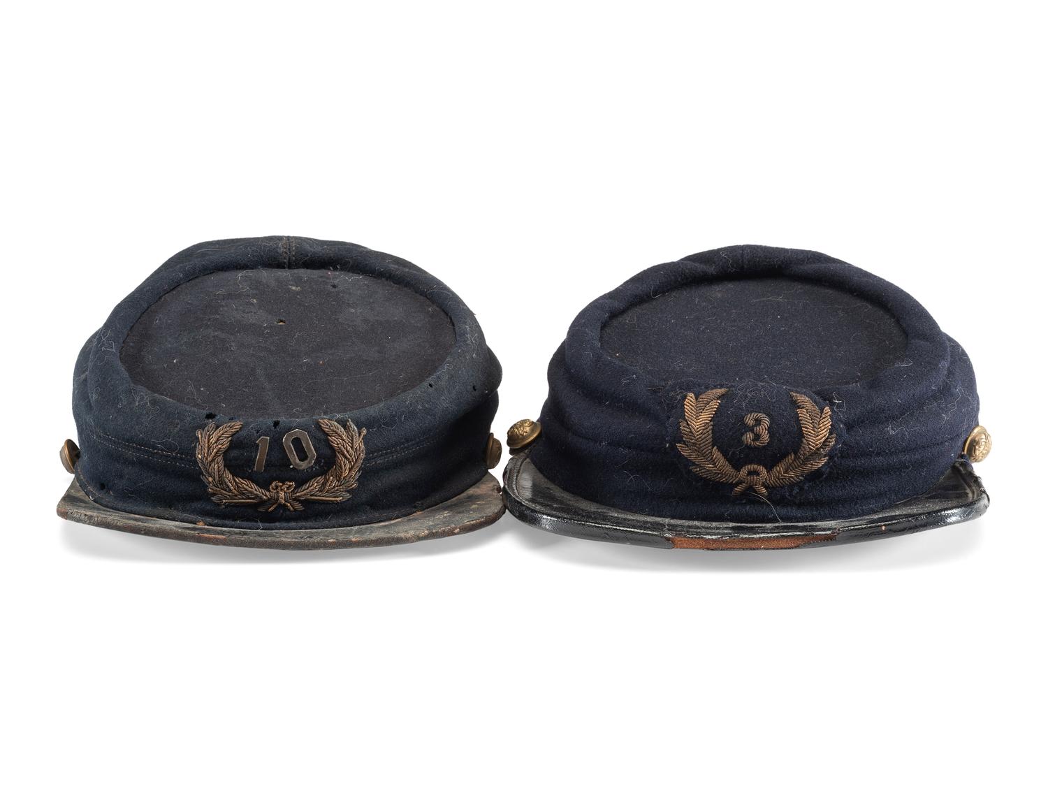 [CIVIL WAR - GRAND ARMY OF THE REPUBLIC]. Pair of GAR kepis with insignia.