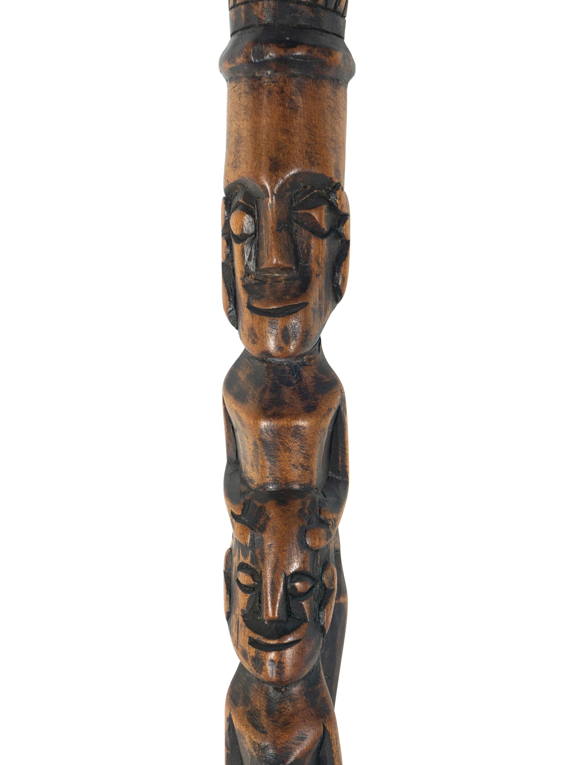An Oceanic Carved Wooden Staff