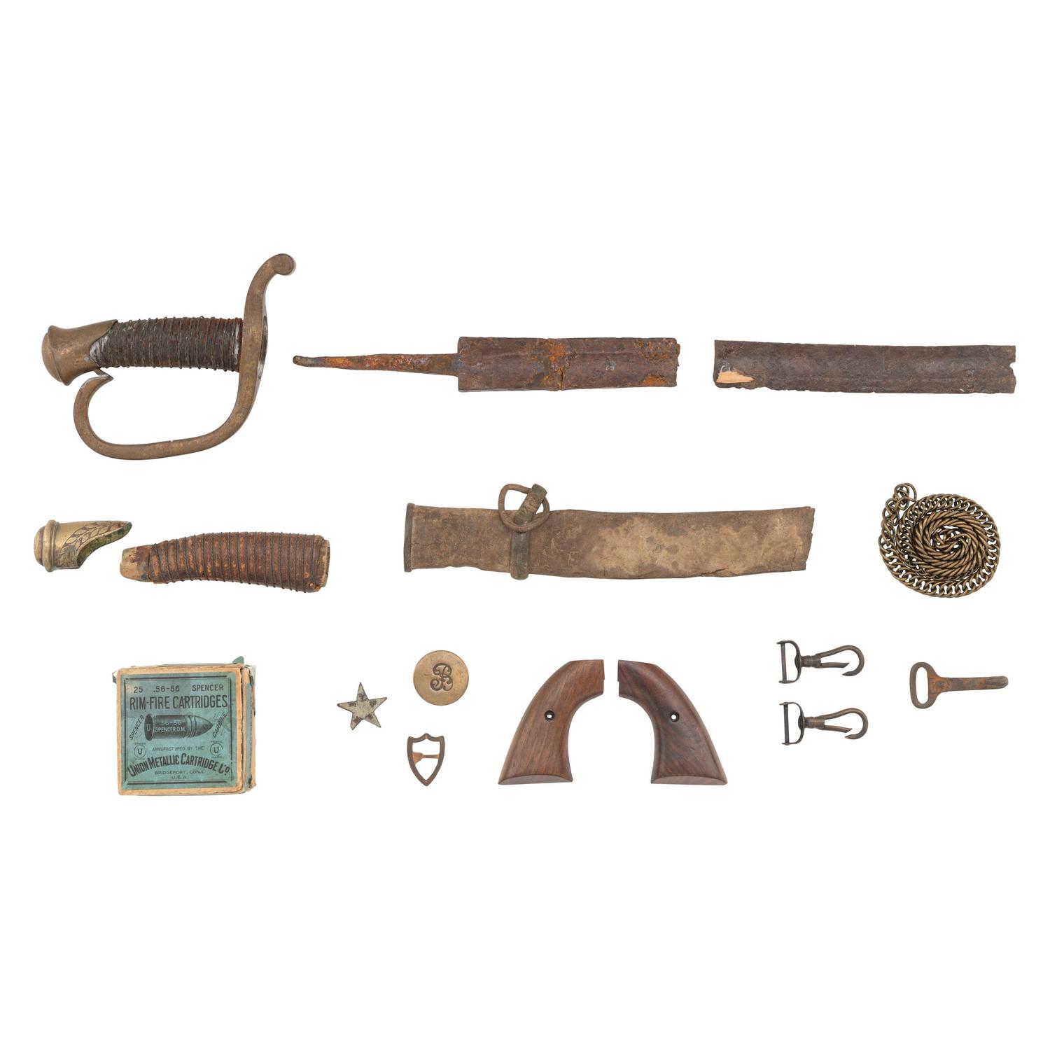 Group of Sword Parts, Dug Relics, Etc.