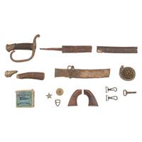 Group of Sword Parts, Dug Relics, Etc.