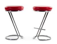 A Pair of Z Stools, Gilbert Rohde Height 24 1/2 inches.