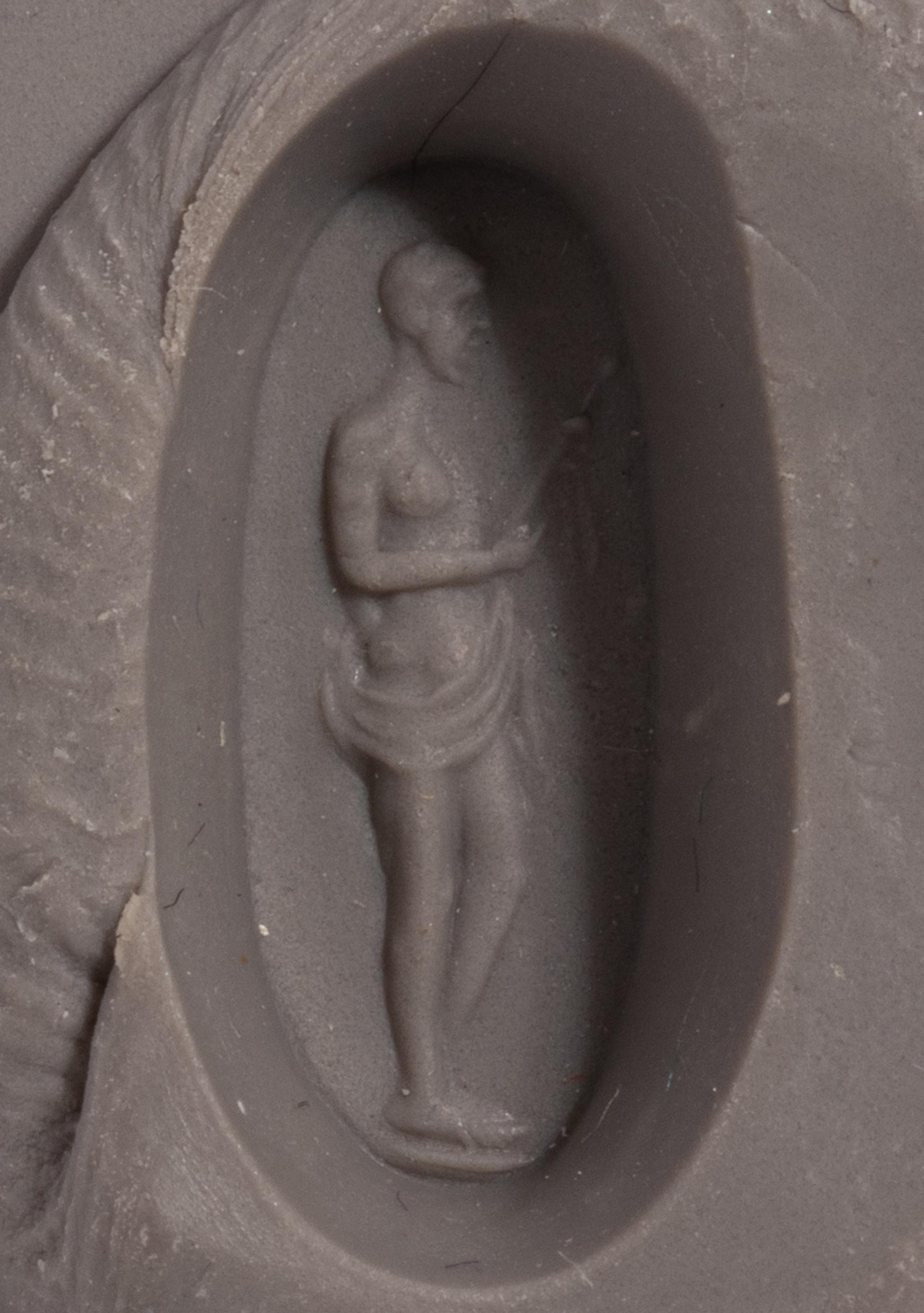 A Roman Banded Agate Intaglio with the Hero Theseus — Set in a gold ring