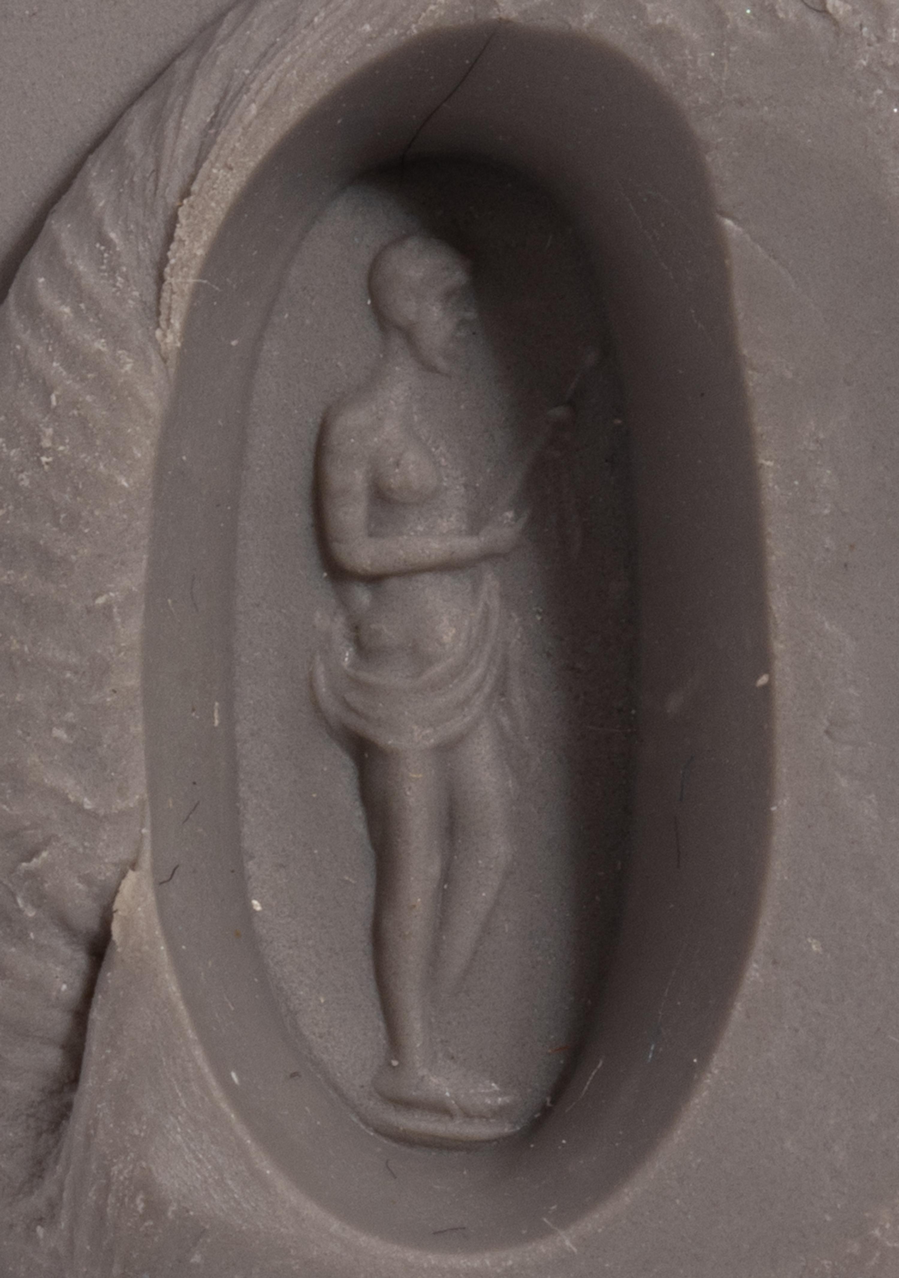 A Roman Banded Agate Intaglio with the Hero Theseus — Set in a gold ring