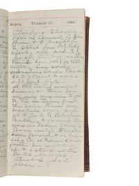 [MILITARIA]. A group of 2 post-Civil War diaries from Harland A. Durand, incl. references to Grant's election, Oil City, Native-Americans, and a soldier's suicide. 1866 and 1868.