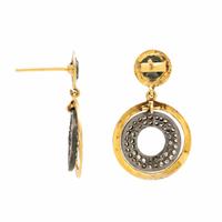 Diamond, Silver, and Yellow Gold Earrings
