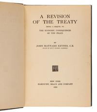 KEYNES, John Maynard (1883-1946). A Revision of the Treaty . New York: Harcourt, Brace, 1922.