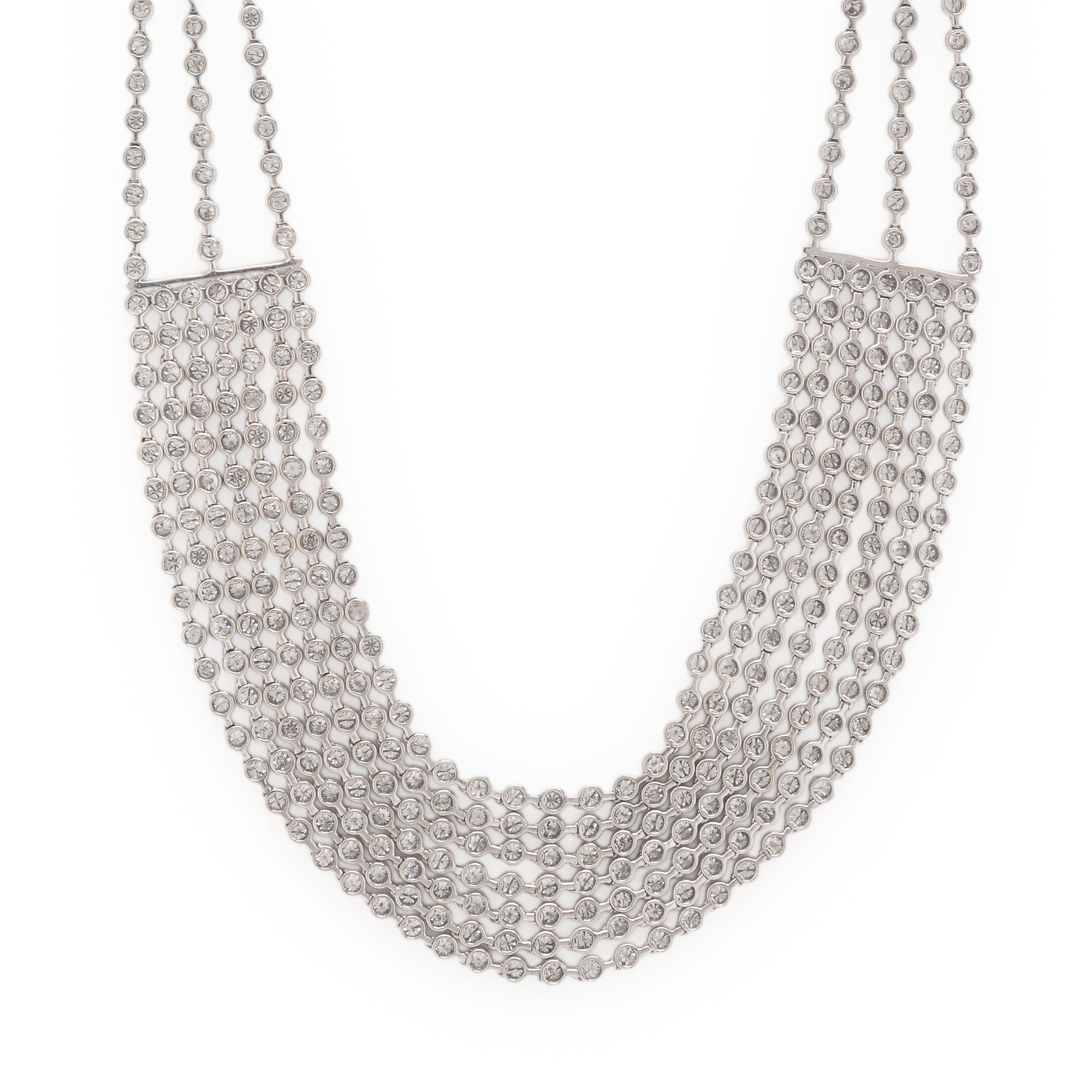 White Gold and Diamond Swag Necklace