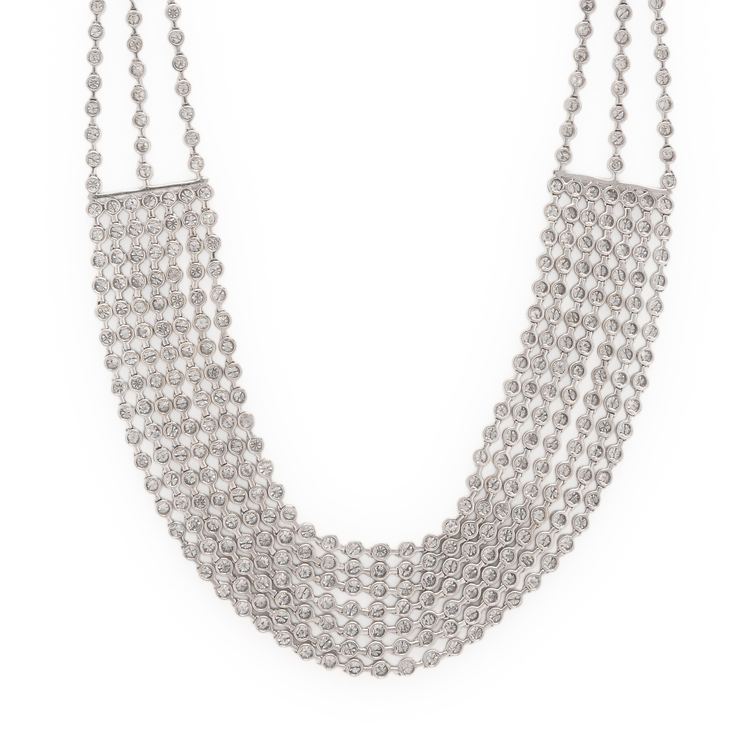 White Gold and Diamond Swag Necklace
