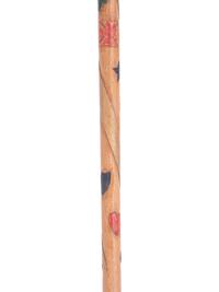 [CIVIL WAR]. Folk-art carved polychrome walking stick with patriotic motifs, incl. Army Corps badges.