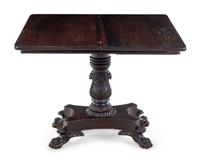 A Classical Carved Mahogany Flip-Top Table