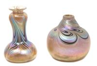 Two American Studio Art Glass Vases Height of taller 5 3/4 inches. — NICK DEL MATTO