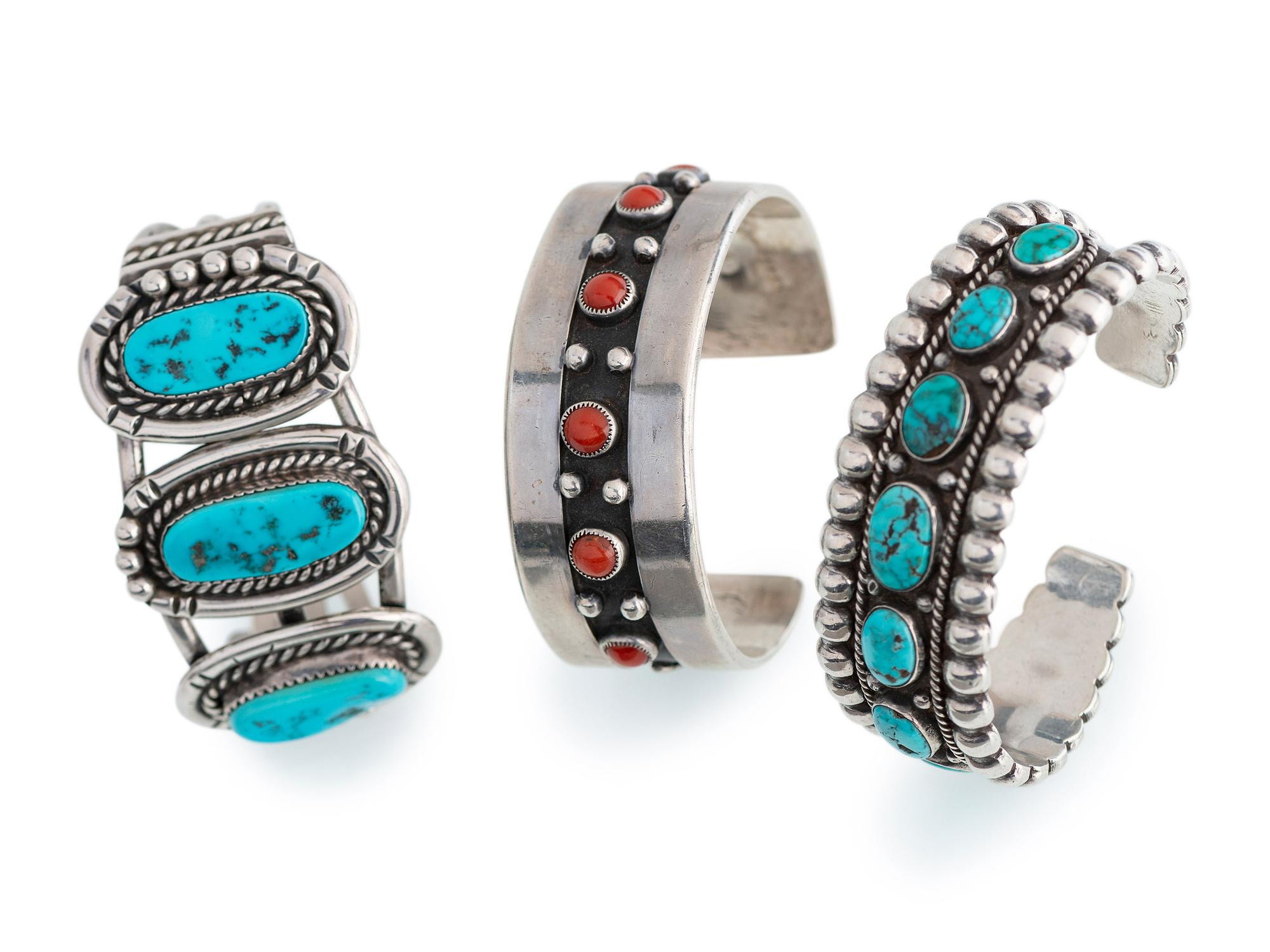 Navajo and Southwestern-style Silver Cuff Bracelets