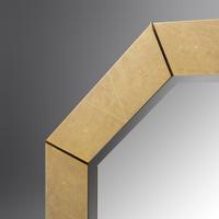 Faux-Shagreen and Brass mirror, c. 1970
