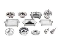 A Collection of Eleven Silver-Plate Serving Articles