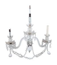 A Cut Glass Three-Light Sconce