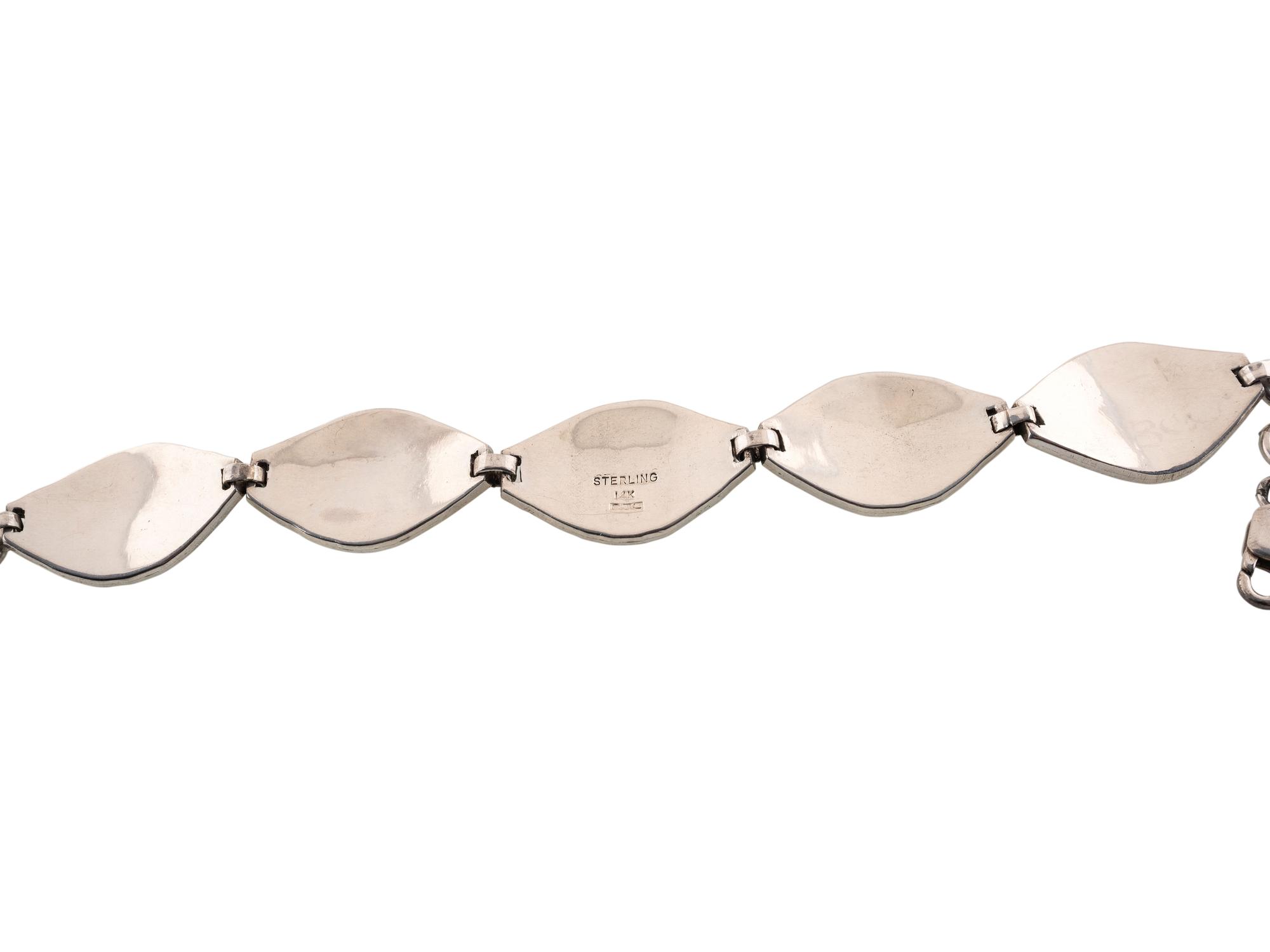 Navajo and Pueblo Sterling Silver Link Bracelets