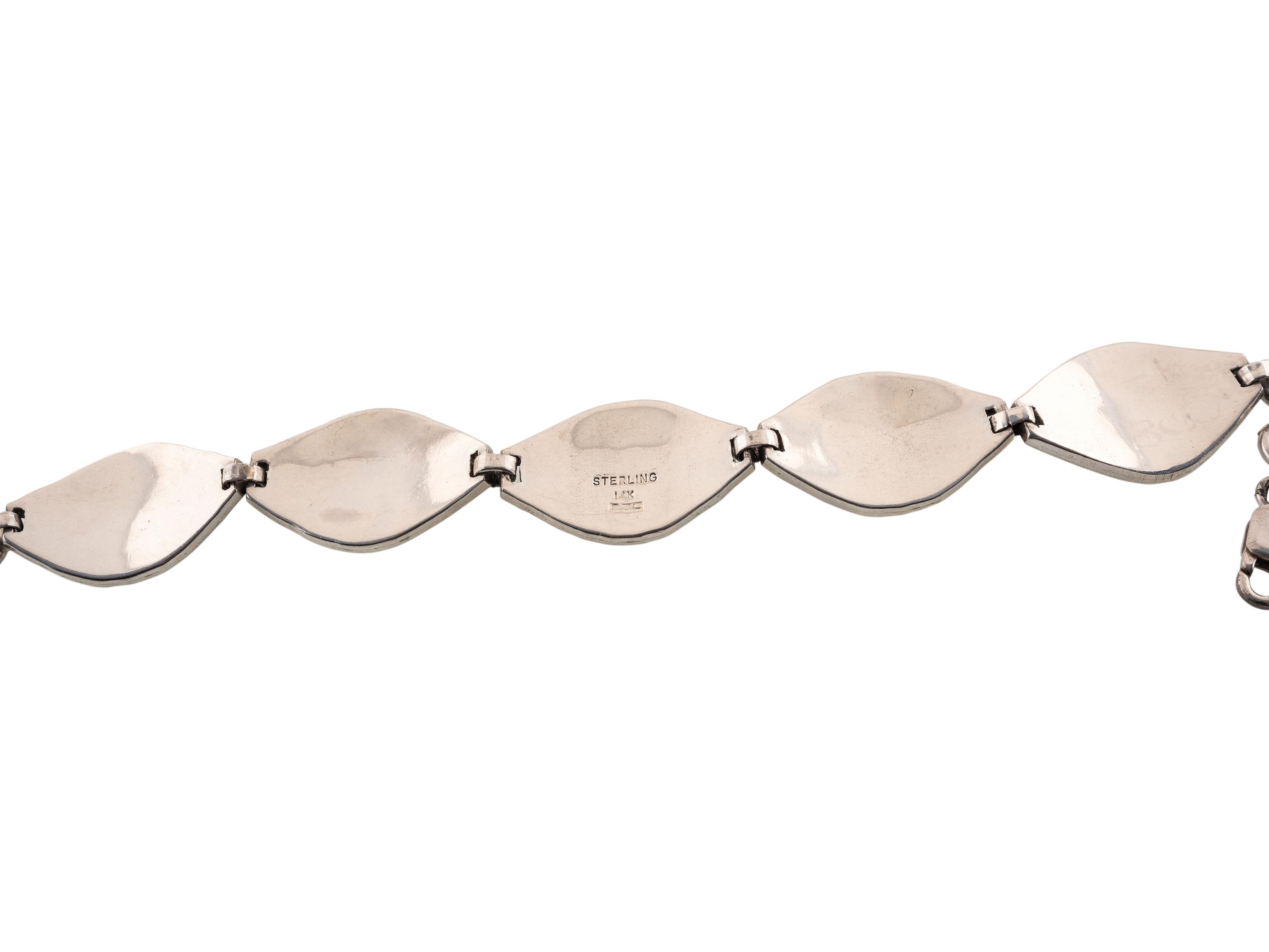 Navajo and Pueblo Sterling Silver Link Bracelets