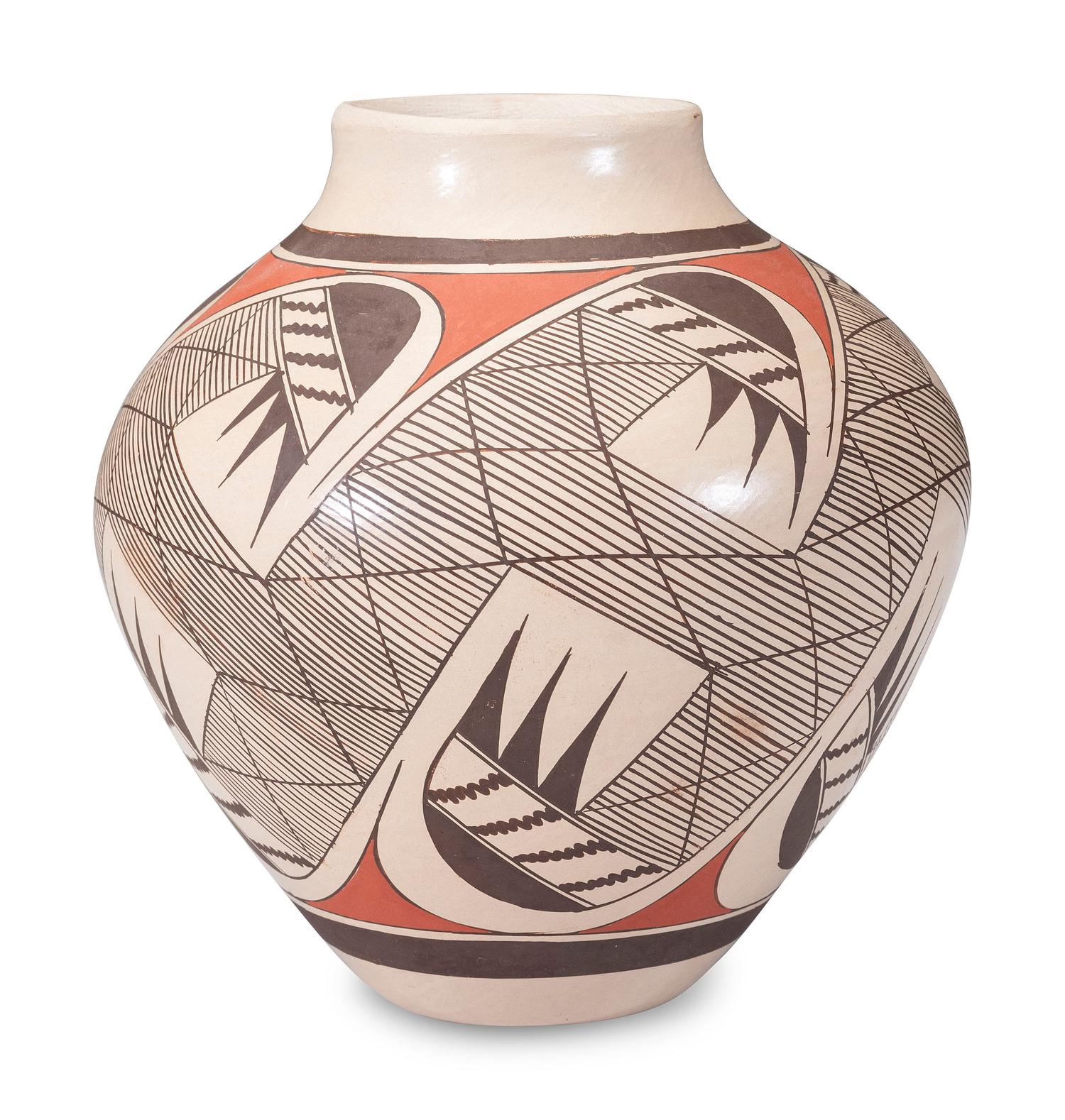 Polychrome Pottery Jar, with Migration Pattern