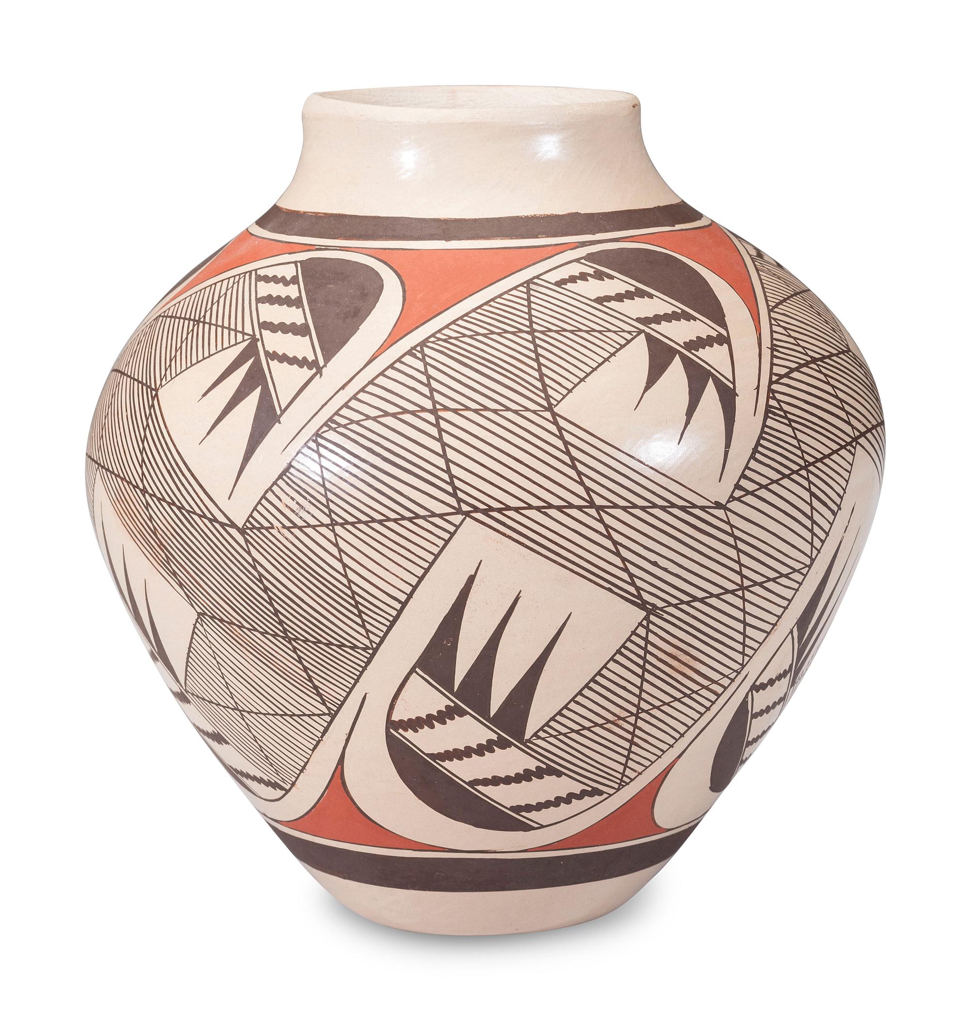 Polychrome Pottery Jar, with Migration Pattern