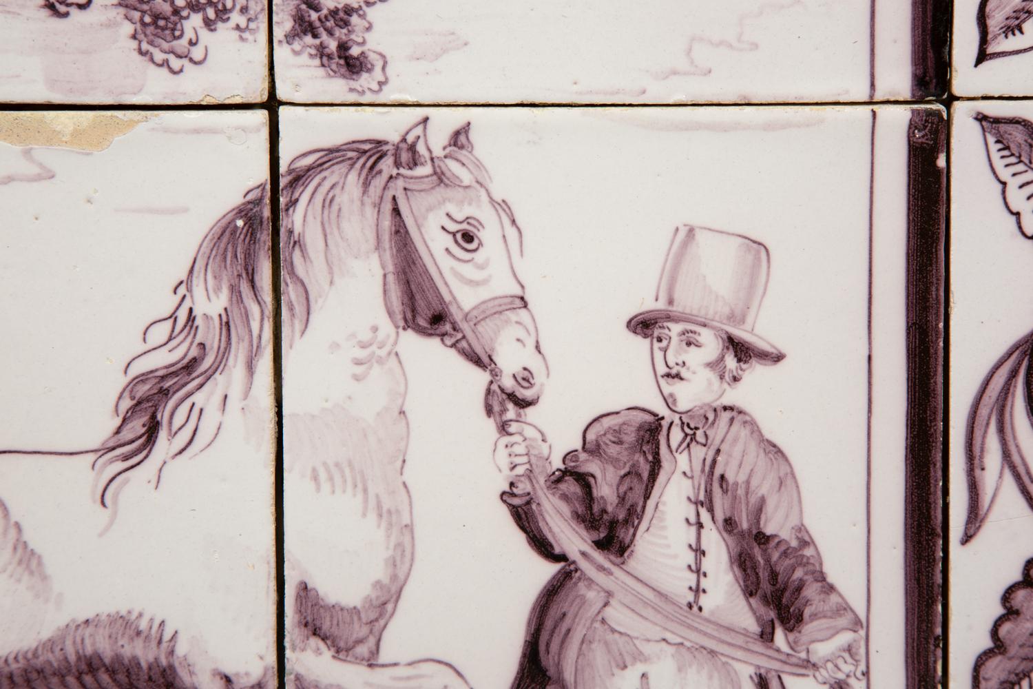 A Pair of Delftware Tile Plaques