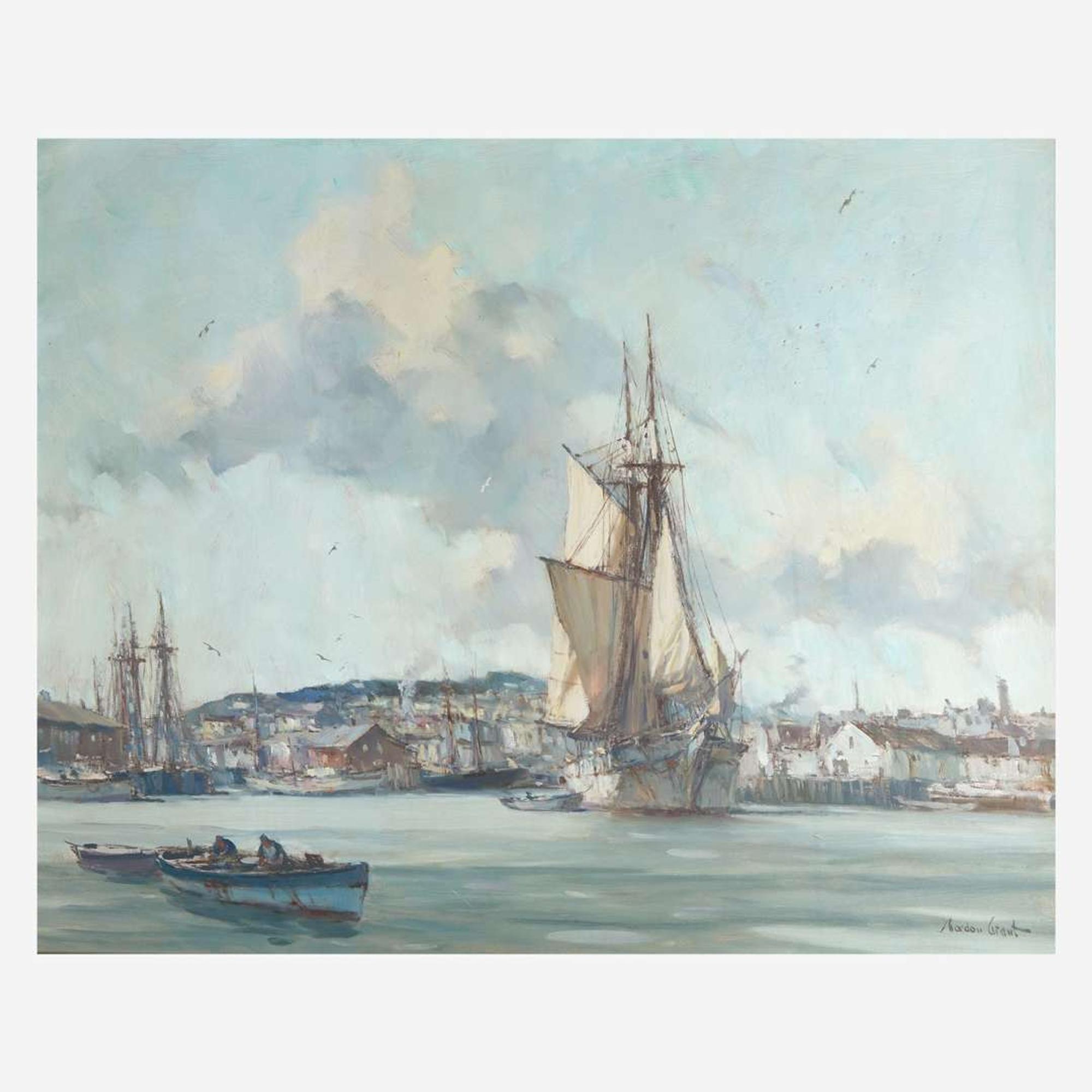 Gordon Hope Grant (American, 1875-1962) Coaster in Port