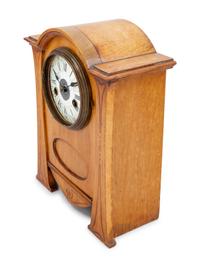 A Secessionist Fruitwood Mantel Clock