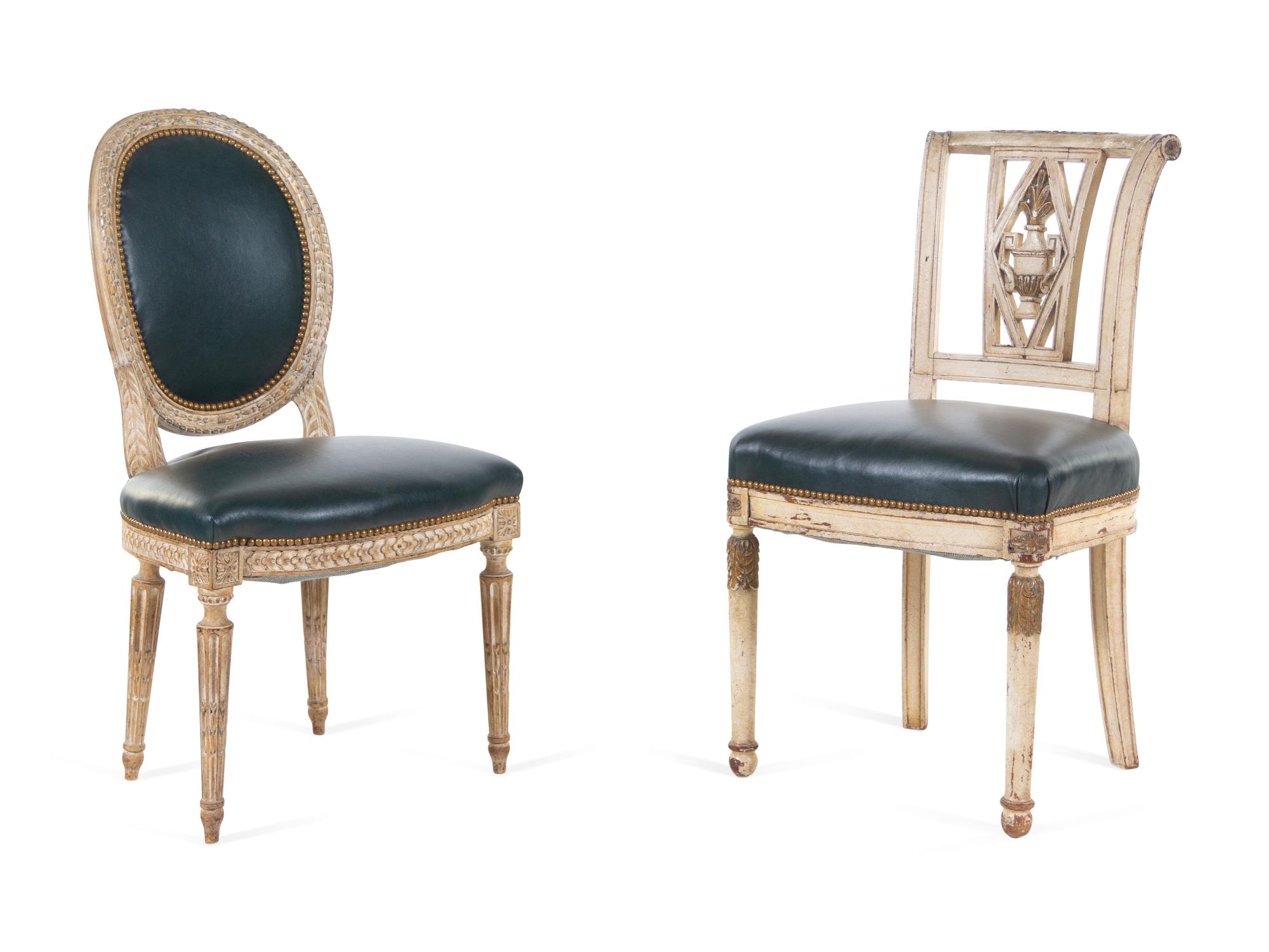 An Assembled Set of Six Louis XV Style Dining Chairs